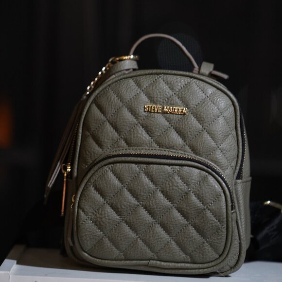 STEVE MADDEN Olive Green Mini Backpack and Card Holder - Picture 1 of 4